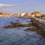 sea view in porec, city in the back
